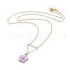 Flower Zinc Alloy Pendant Necklaces NJEW-JN02675-2