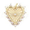 Brass Micro Pave Clear Cubic Zirconia Pendants X-ZIRC-M108-29-G-1