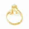 Clear Cubic Zirconia Initial Letter with Crown Adjustable Ring RJEW-M139-17A-3