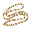 304 Stainless Steel Cuban Link Chain Necklaces NJEW-S442-01G-4