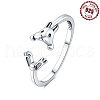 925 Sterling Silver Adjustable Open Cuff Rings FS-WGD27BF-04-1