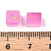Frosted Glass Beads with Golden Glitter Powder DGLA-NH001-6mm-01H-3