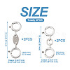  4Pcs 2 Style 925 Sterling Silver Spring Ring Clasps Sets STER-TA0001-05-12