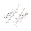 304 Stainless Steel Star Dangle Earrings EJEW-TA00624-4
