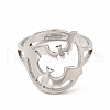 304 Stainless Steel Bat Adjustable Ring for Women RJEW-B027-04P-2