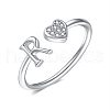 Adjustable Brass Rhinestone Cuff Rings for Women FS-WGEAD33-18-1