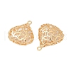 Brass with Clear Cubic Zirconia Pendants KK-G532-22G-2