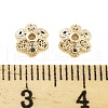 Flower Brass Cubic Zirconia Bead Caps KK-S379-16G-B-2