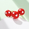Brass Enamel Open Cuff Rings for Women RJEW-U057-23G-03-2