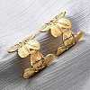 Flower with C-Shaped 304 Stainless Steel Stud Earrings for Women EJEW-A131-01B-G-1