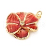 Brass Pave Cubic Zirconia with Enamel Pendants KK-U062-42G-02-2