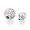 925 Sterling Silver Micro Pave Clear Cubic Zirconia European Clasps STER-T007-142P-2