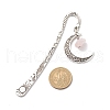 Natural Rose Quartz Raw Beads Bookmarks X-AJEW-JK00201-01-3