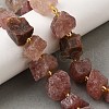 Raw Rough Natural Strawberry Quartz Beads Strands G-Z087-B18-1