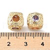 Brass Cubic Lilac Zirconia European Beads KK-A254-13G-02-2