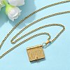 304 Stainless Steel Book Pendant Necklaces for Women NJEW-U037-01A-G-1