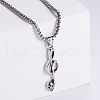 Retro Rock Punk Musical Note Stainless Steel Pendant Necklaces DP4604-1-1