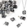 Beebeecraft 20Pcs Natural Snowflake Obsidian Pendants G-BBC0001-50A-1