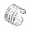Non-Tarnish 304 Stainless Steel Multi-string Open Cuff Ring RJEW-T023-30P-3