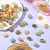 50Pcs Golden Metal Enlaced Opaque Acrylic Beads OACR-CJ0001-78-5
