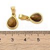 Natural Tiger Eye Faceted Teardrop Charms STAS-P361-01G-05-3