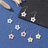 Glass Beaded Star Dangle Earrings EJEW-MZ00111-2