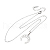 Double Horn 304 Stainless Steel Pendant Necklaces NJEW-M096-09P-2