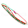 Christmas Theme Handmade Glass Seed Beads Braided Bead Bracelets for Women AI8228-5