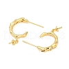 Rack Plating Brass Micro Pave Clear Cubic Zirconia Studs Earrings Finding KK-T072-10G-2