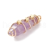 Natural Amethyst Pointed Pendants PALLOY-JF01703-01-3