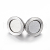 Tarnish Resistant 304 Stainless Steel Magnetic Clasps with Loops X-STAS-K006-5.5mm-04C-3