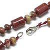 Natural Red Rainbow Jasper Beaded Necklaces NJEW-S392-19-2
