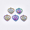 Ion Plating(IP) 201 Stainless Steel Filigree Charms STAS-Q201-JN177-3