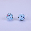 Printed Round Silicone Focal Beads SI-JX0056A-22-1
