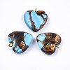 Assembled Bronzite and Synthetic Turquoise Pendants G-T111-04C-2