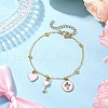 Brass Flat Oval Cable Chain Bracelets BJEW-JB11602-03-1