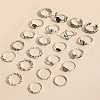 22Pcs Alloy Enamel Finger Cuff Rings Sets FS-WG8BC7B-01-4