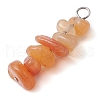 Gradient Color Natural Red Aventurine & Natural Sunstone & Natural Topaz Jade Chip Beaded Pendants PALLOY-JF02791-09-4