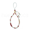 Natural Carnelian & Peacock Green Agate Mobile Straps HJEW-JM03425-03-2