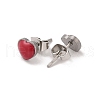 3 Pairs 3 Colors 304 Stainless Steel Enamel Heart Stud Earrings for Women EJEW-K279-01P-4