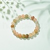 Natural Other Jade Round Beaded Stretch Bracelet BJEW-JB08244-02-2