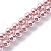 UV Plating Pearlized Glass Pearl Beads Strands GLAA-F128-01A-T19-1