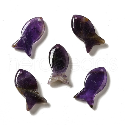 Natural Amethyst Pendants G-G932-B25-1