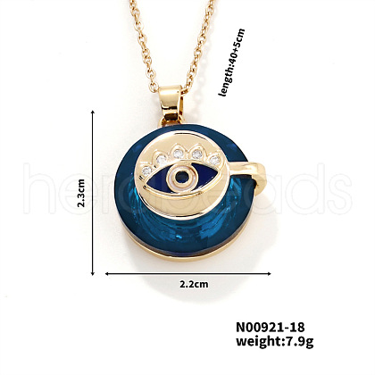 Vintage Sparkling Rhinestone Evil Eye Pendant Necklaces YZ2067-3-1