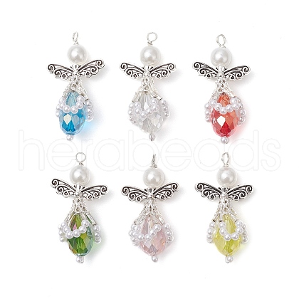 Electroplate Glass Pendants PALLOY-JF03660-03-1