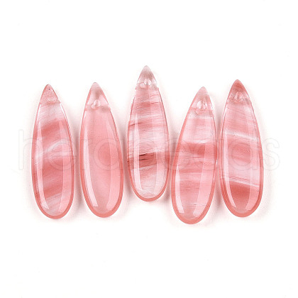 Cherry Quartz Glass Pendants G-N348-02B-1