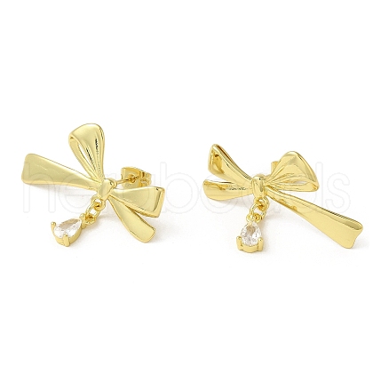 Brass Stud Earrings EJEW-D109-01G-1