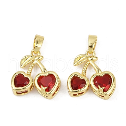 Brass Micro Pave Cubic Zirconia Pendants KK-N254-227G-01-1
