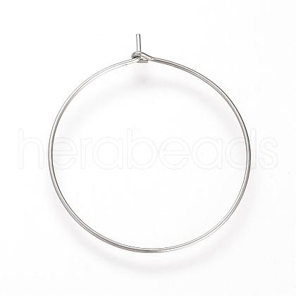 Tarnish Resistant 304 Stainless Steel Hoop Earrings STAS-S066-14-1