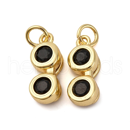 Brass Micro Pave Cubic Zirconia Pendants KK-P308-70G-1